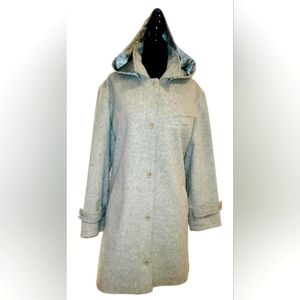 Faconnable Wool Cashmere Light Grey Coat. Small